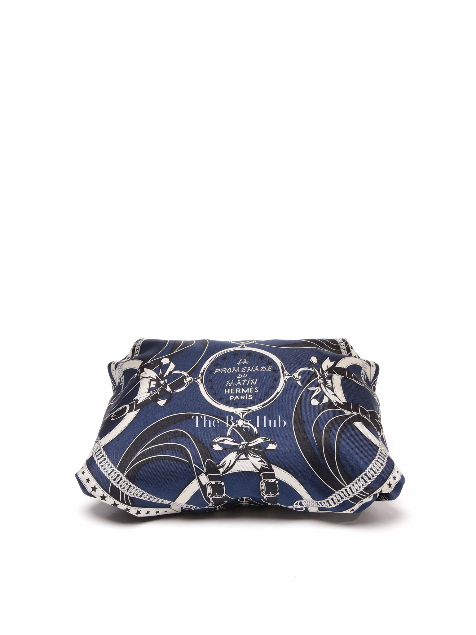 Hermes Bleu Indigo Black Silk Balusoie Bag