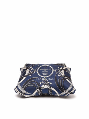 Hermes Bleu Indigo Black Silk Balusoie Bag