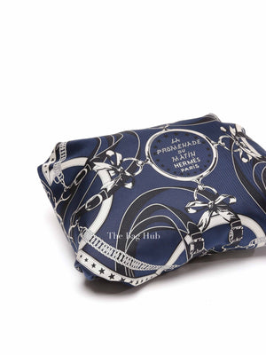 Hermes Bleu Indigo Black Silk Balusoie Bag