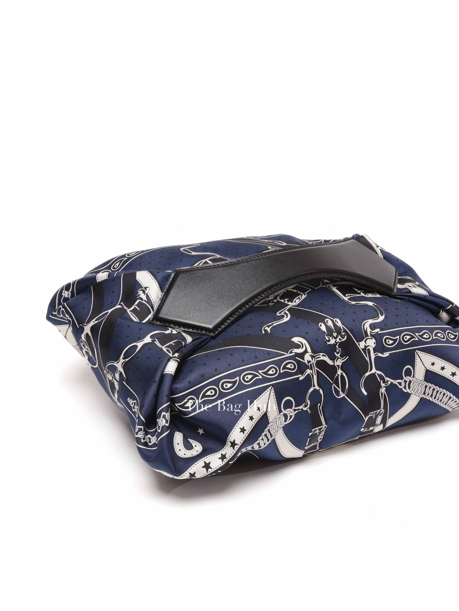 Hermes Bleu Indigo Black Silk Balusoie Bag