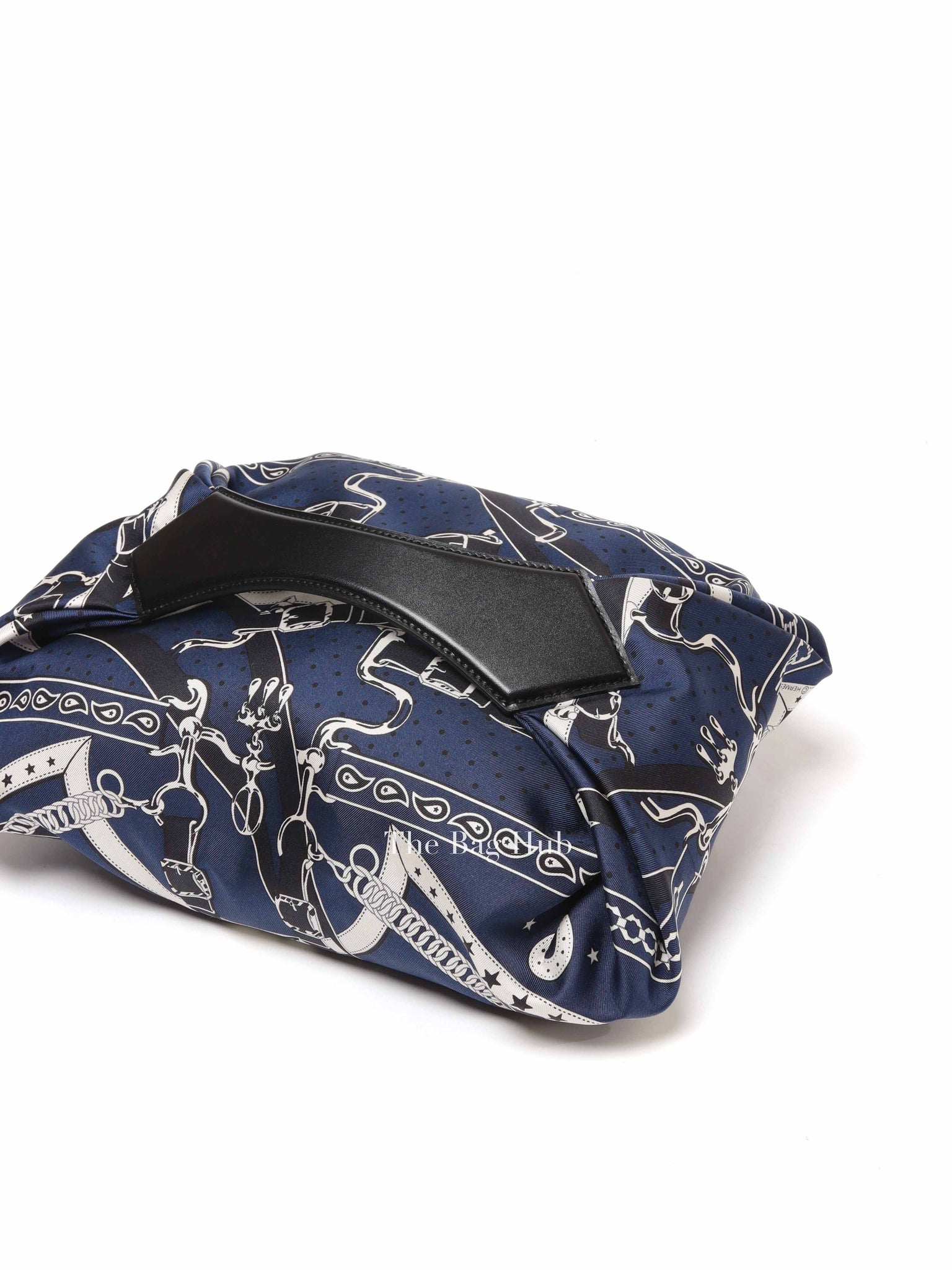 Hermes Bleu Indigo Black Silk Balusoie Bag