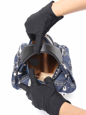 Hermes Bleu Indigo Black Silk Balusoie Bag