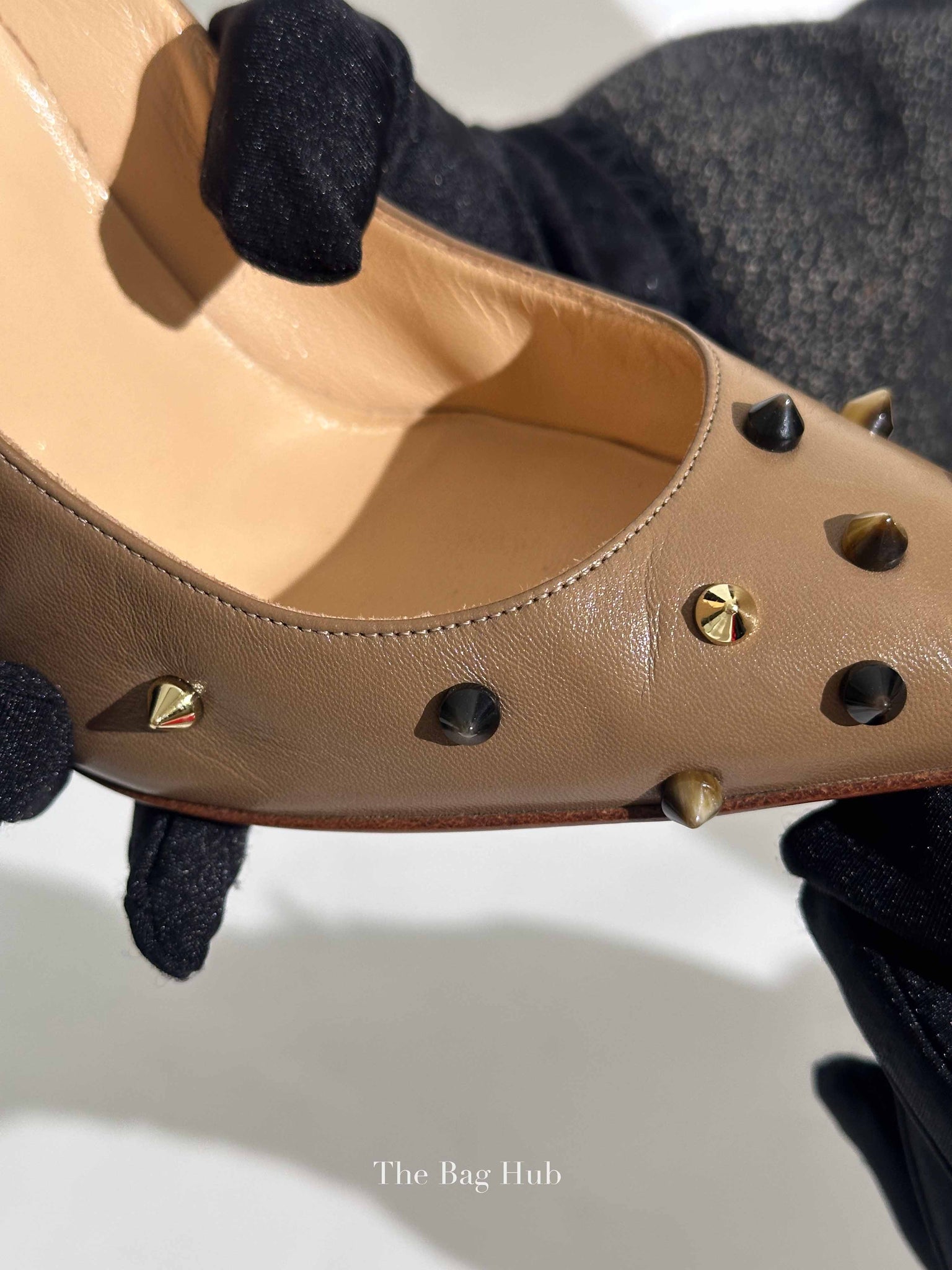 Christian Louboutin Beige Leather Degraspike Pumps Size 37
