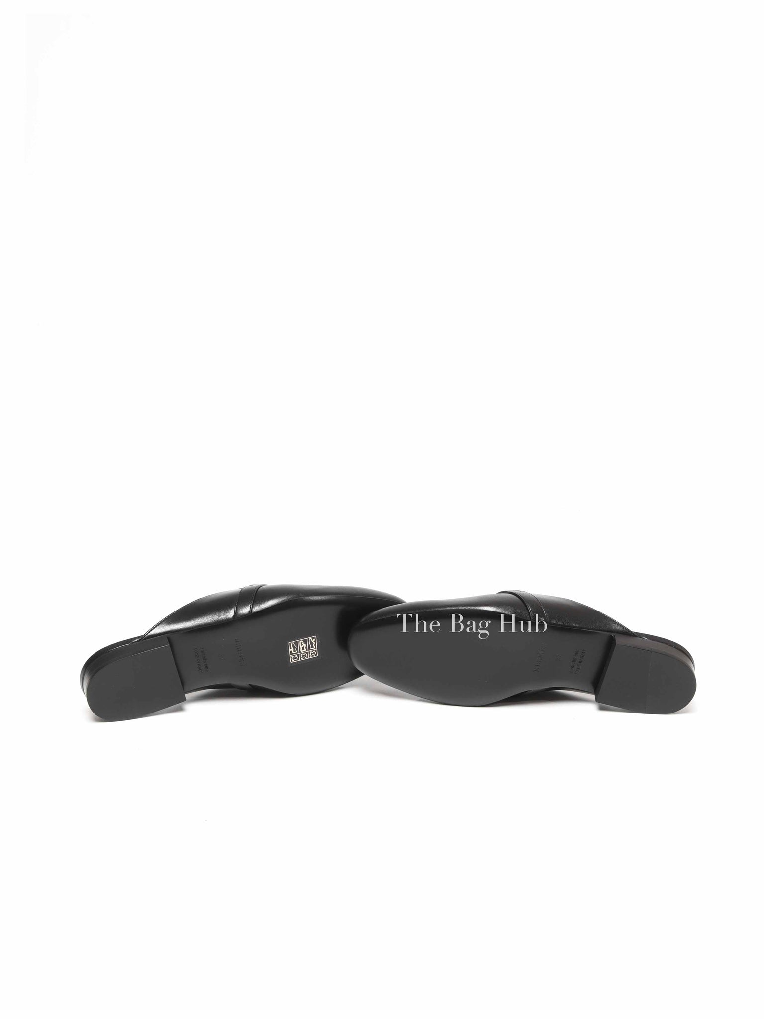 Hermes Black Leather Oz Mules Size 37