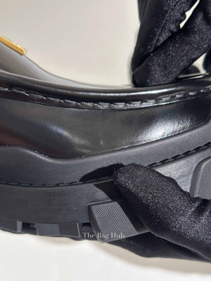 Givenchy Black Brushed Leather Terra Women Loafer Size 35