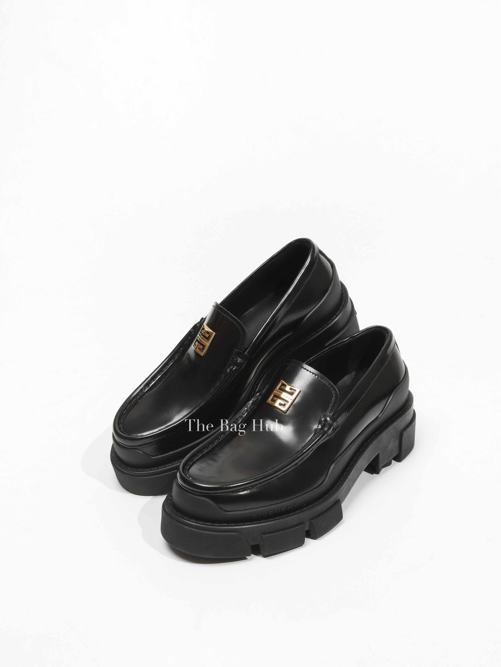 Givenchy Black Brushed Leather Terra Women Loafer Size 35