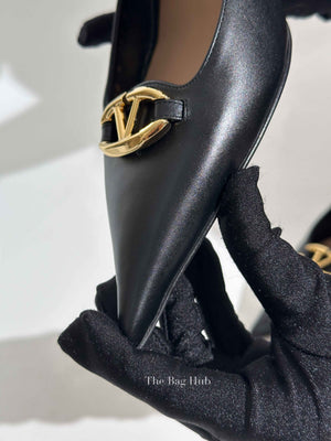 Valentino Black Calfskin Vlogo Slingback Pump Size 39