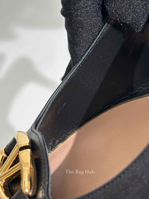 Valentino Black Calfskin Vlogo Slingback Pump Size 39