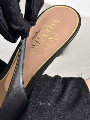 Valentino Black Calfskin Vlogo Slingback Pump Size 39