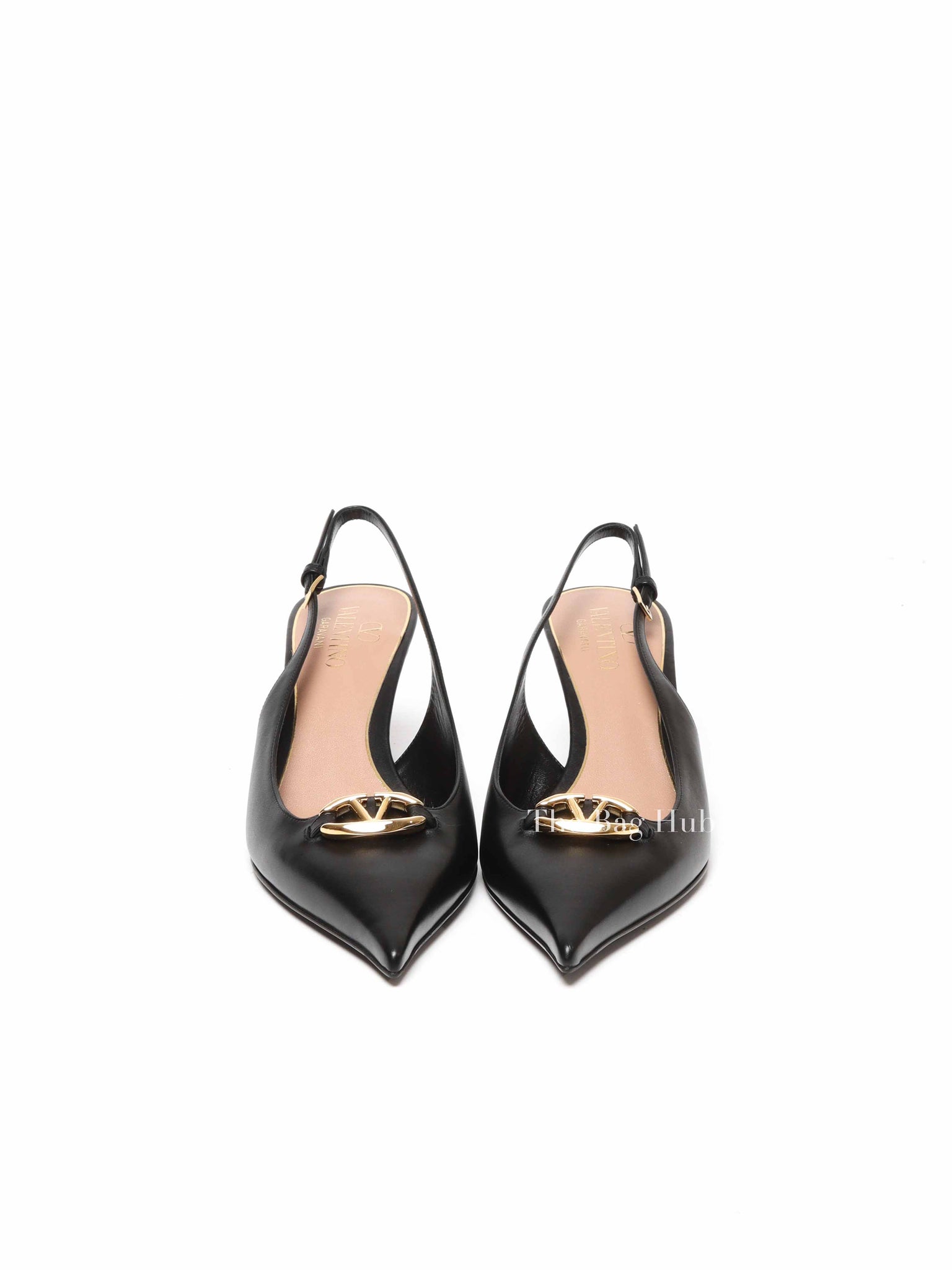 Valentino Black Calfskin Vlogo Slingback Pump Size 39