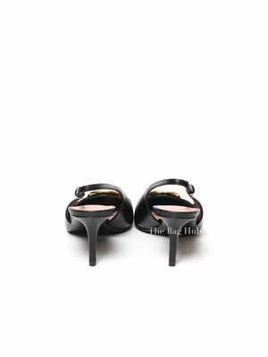 Valentino Black Calfskin Vlogo Slingback Pump Size 39