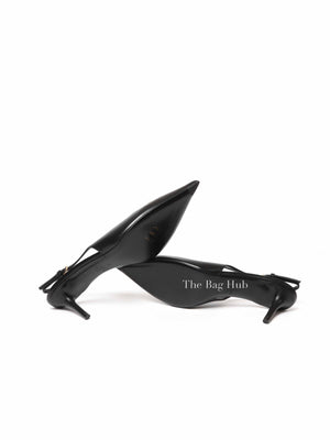Valentino Black Calfskin Vlogo Slingback Pump Size 39