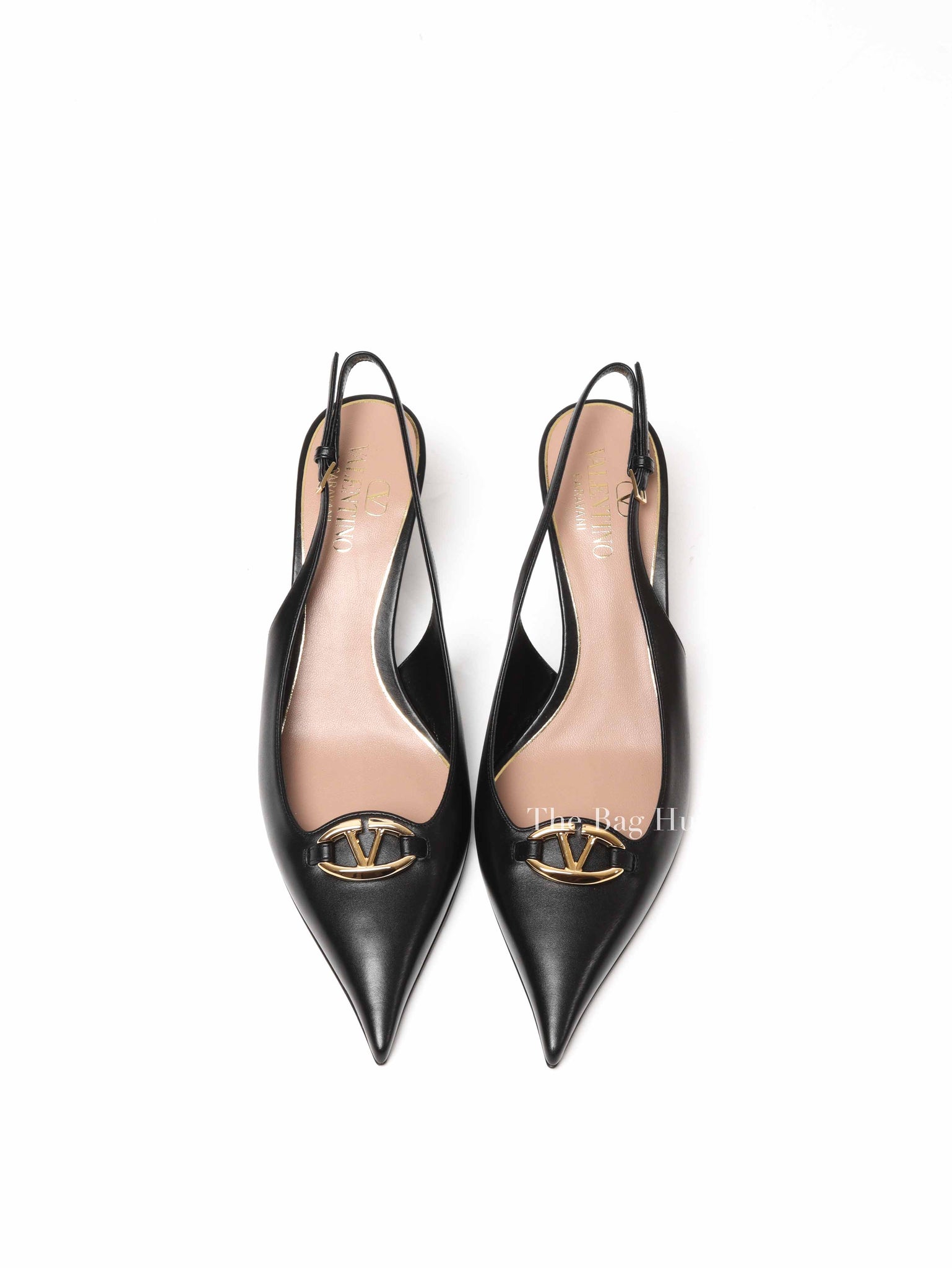 Valentino Black Calfskin Vlogo Slingback Pump Size 39