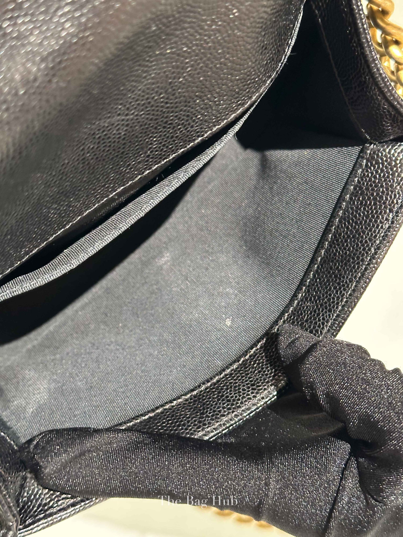 Chanel Black Caviar Chevron Boy Small Bag