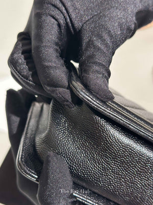 Chanel Black Caviar Chevron Boy Small Bag