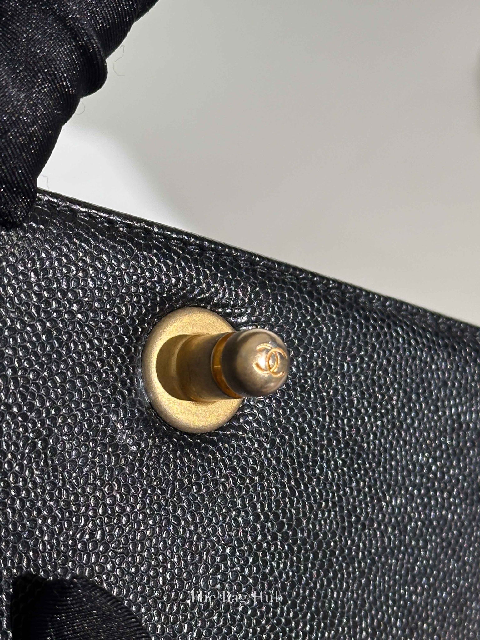 Chanel Black Caviar Chevron Boy Small Bag