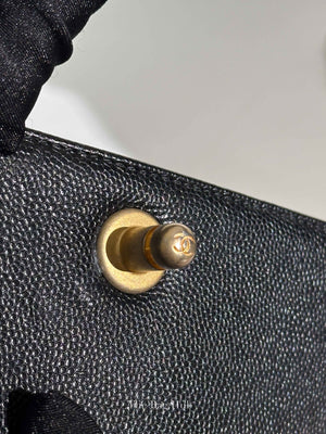 Chanel Black Caviar Chevron Boy Small Bag