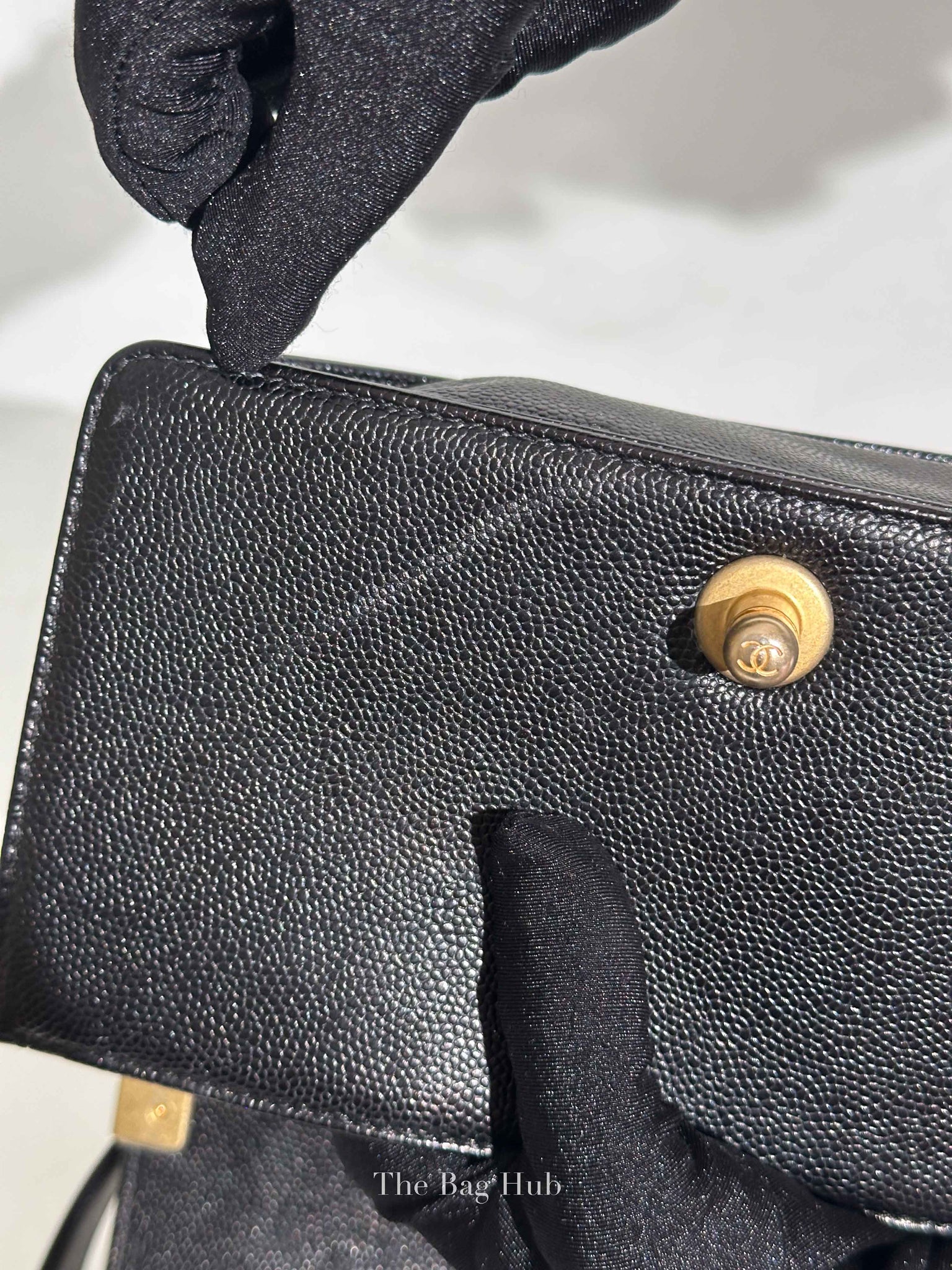 Chanel Black Caviar Chevron Boy Small Bag