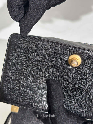 Chanel Black Caviar Chevron Boy Small Bag