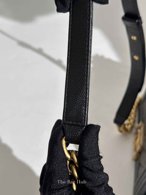 Chanel Black Caviar Chevron Boy Small Bag