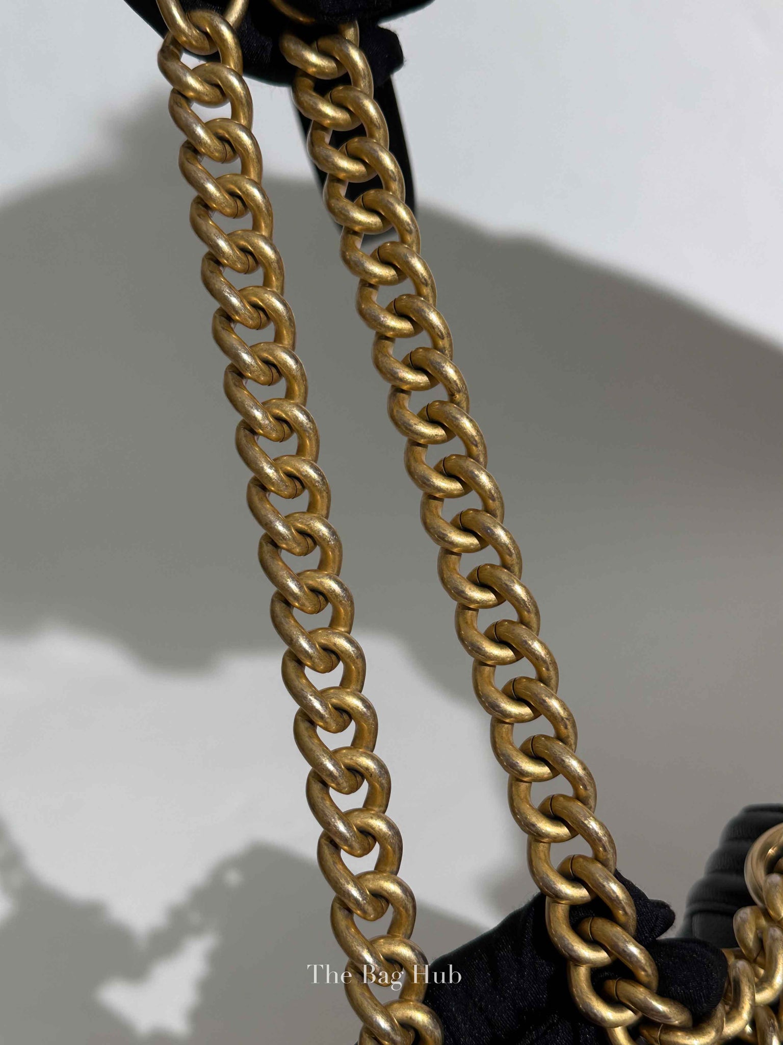Chanel Black Caviar Chevron Boy Small Bag