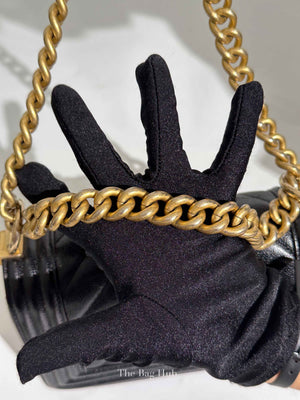 Chanel Black Caviar Chevron Boy Small Bag