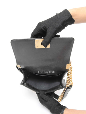 Chanel Black Caviar Chevron Boy Small Bag