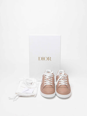 Dior Nude Calfskin Leather Dior Star Low Top Sneakers Size 36.5