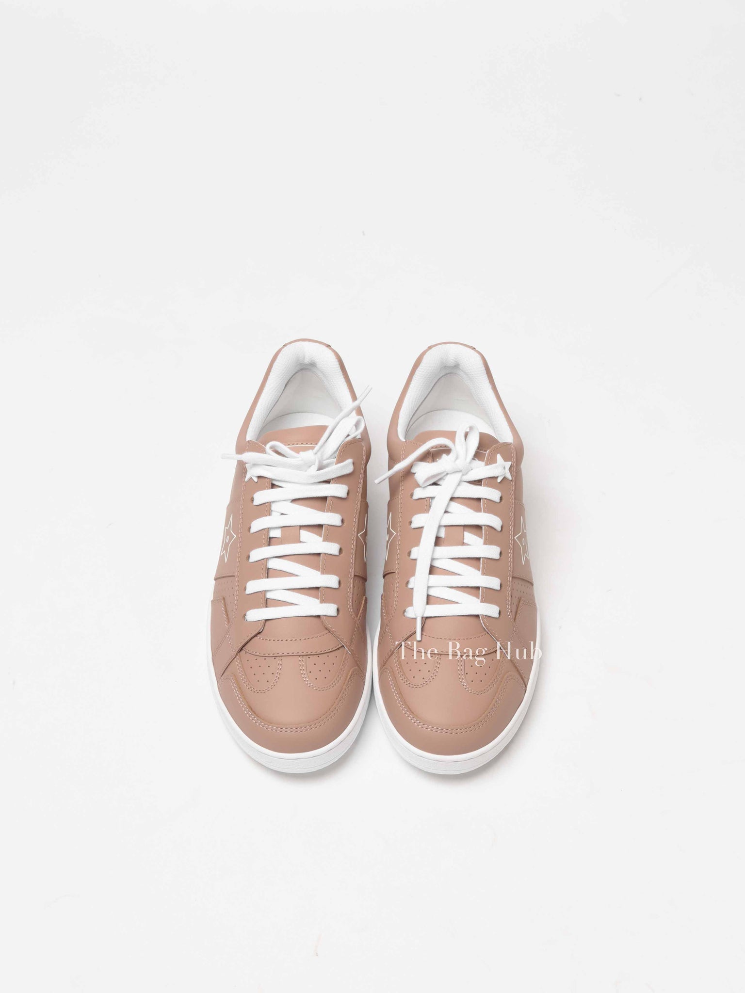 Dior Nude Calfskin Leather Dior Star Low Top Sneakers Size 36.5