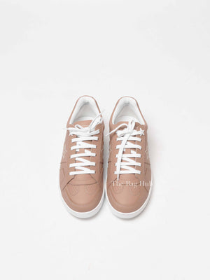 Dior Nude Calfskin Leather Dior Star Low Top Sneakers Size 36.5