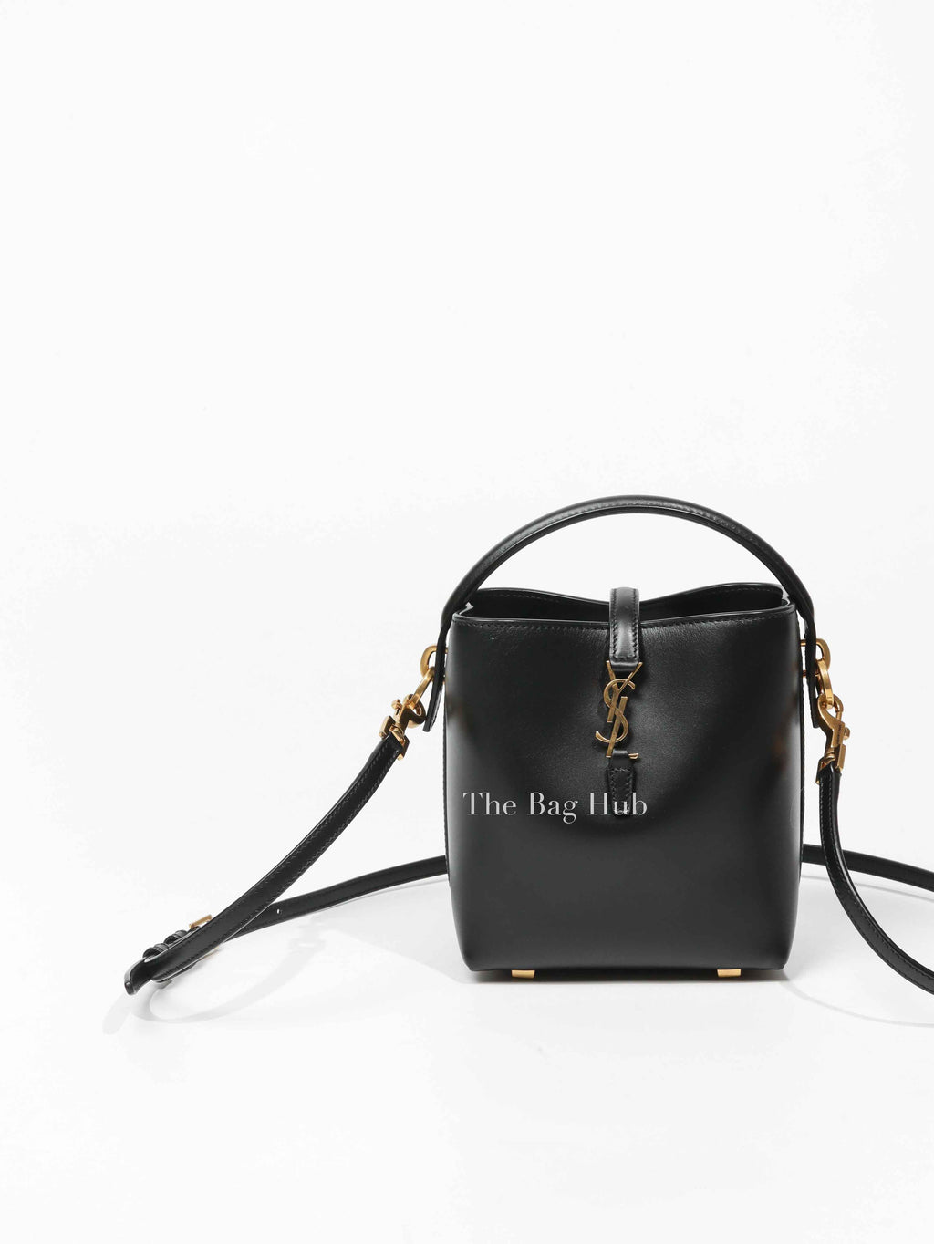 Saint Laurent Black Shiny Calfskin Le 37 Mini Bucket Bag