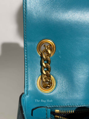 Prada Turchese Saffiano Leather Flap Crossbody Bag 1BD193