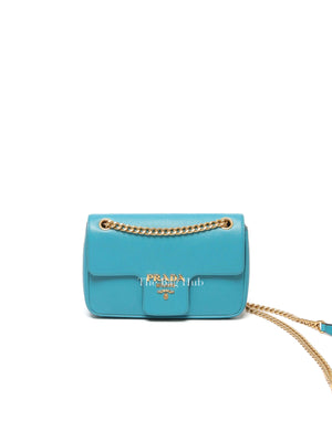 Prada Turchese Saffiano Leather Flap Crossbody Bag 1BD193