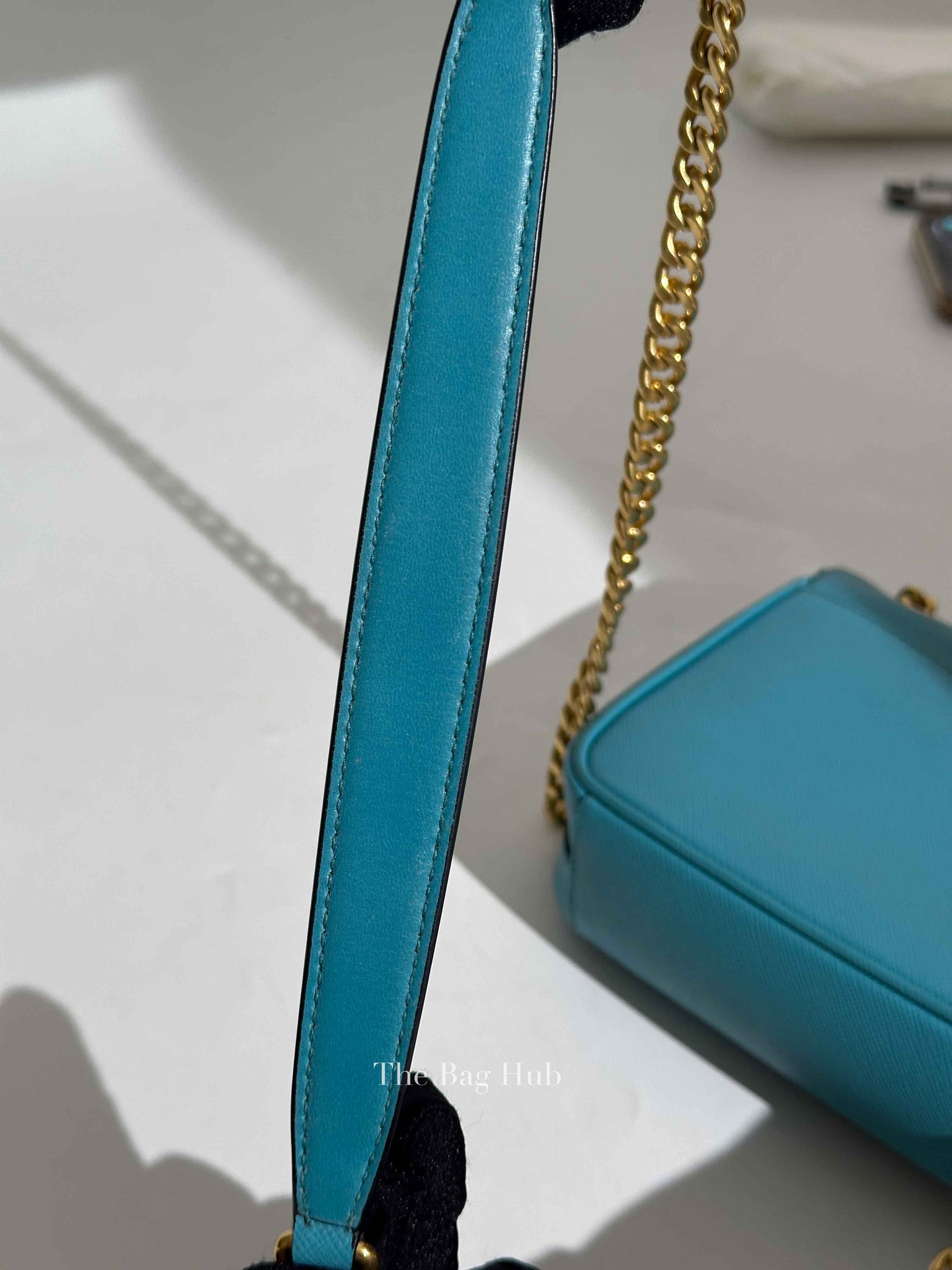 Prada Turchese Saffiano Leather Flap Crossbody Bag 1BD193
