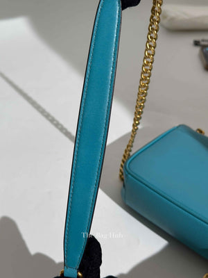 Prada Turchese Saffiano Leather Flap Crossbody Bag 1BD193