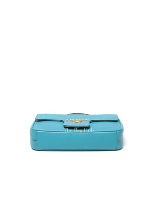 Prada Turchese Saffiano Leather Flap Crossbody Bag 1BD193