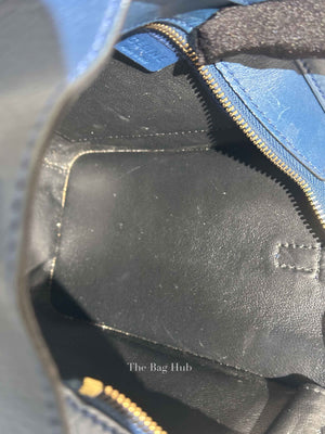 Celine Ocean Blue Black Smooth Calfskin Nano Luggage Tote