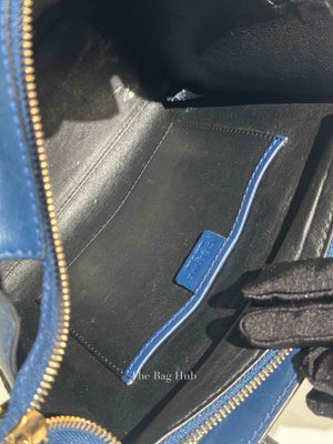 Celine Ocean Blue Black Smooth Calfskin Nano Luggage Tote