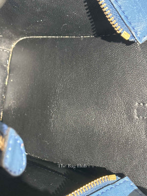 Celine Ocean Blue Black Smooth Calfskin Nano Luggage Tote