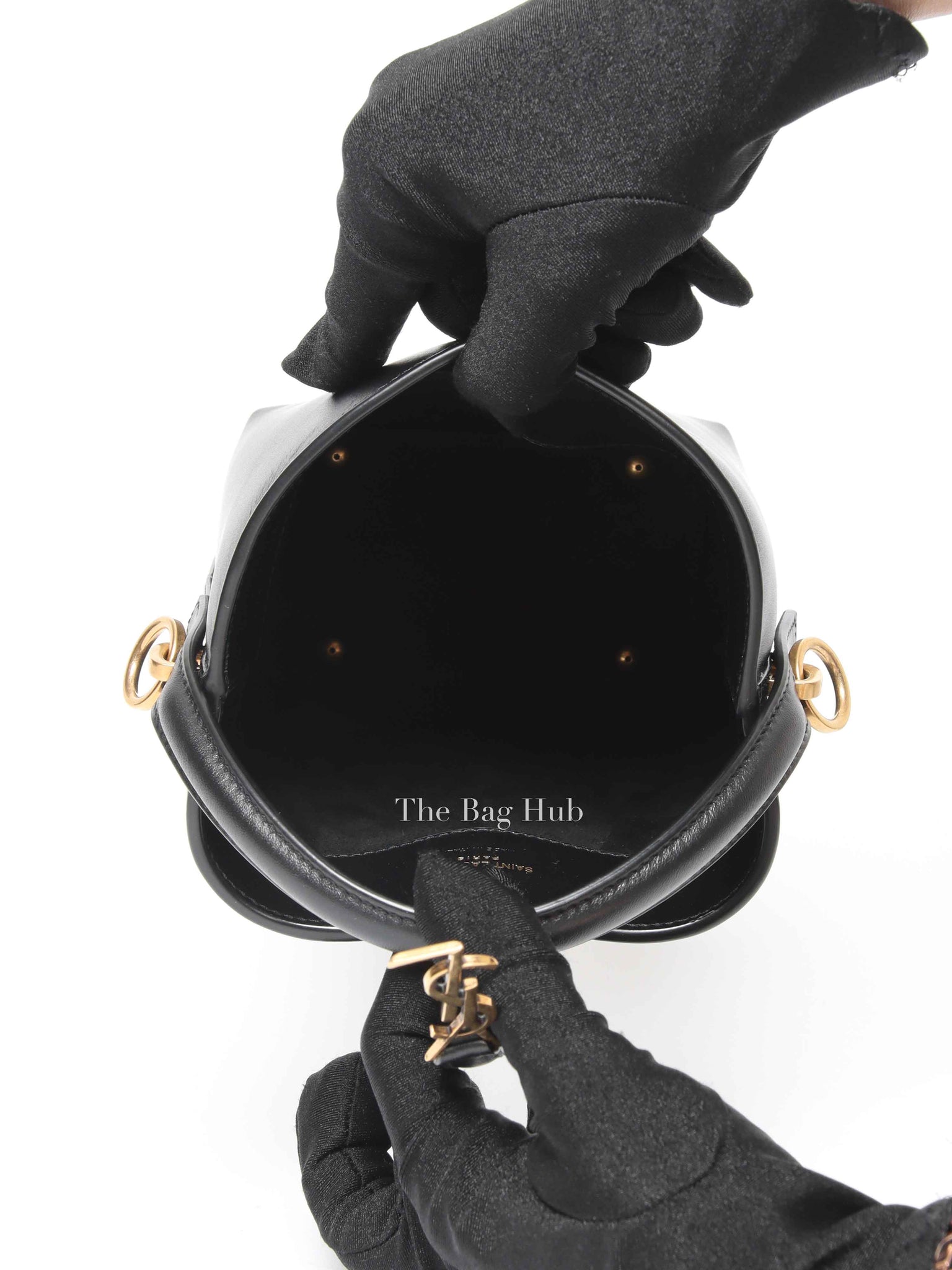Saint Laurent Black Shiny Calfskin Le 37 Mini Bucket Bag