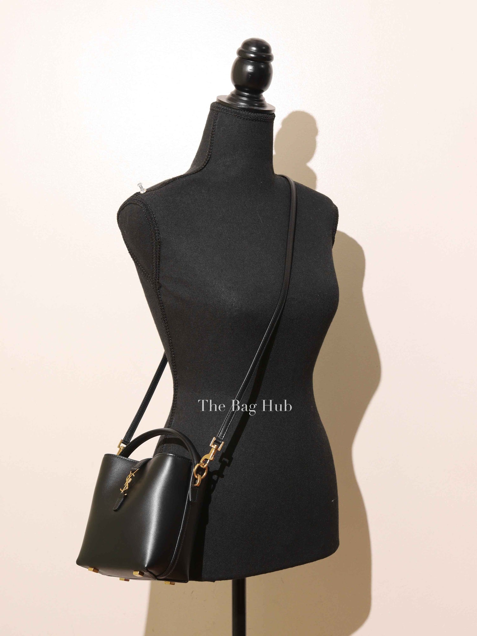 Saint Laurent Black Shiny Calfskin Le 37 Mini Bucket Bag