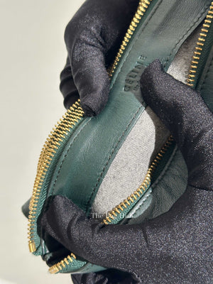 Celine Dark Green Leather Trio Crossbody Bag