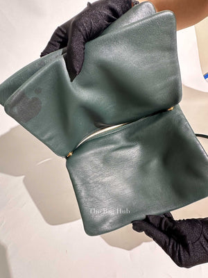 Celine Dark Green Leather Trio Crossbody Bag