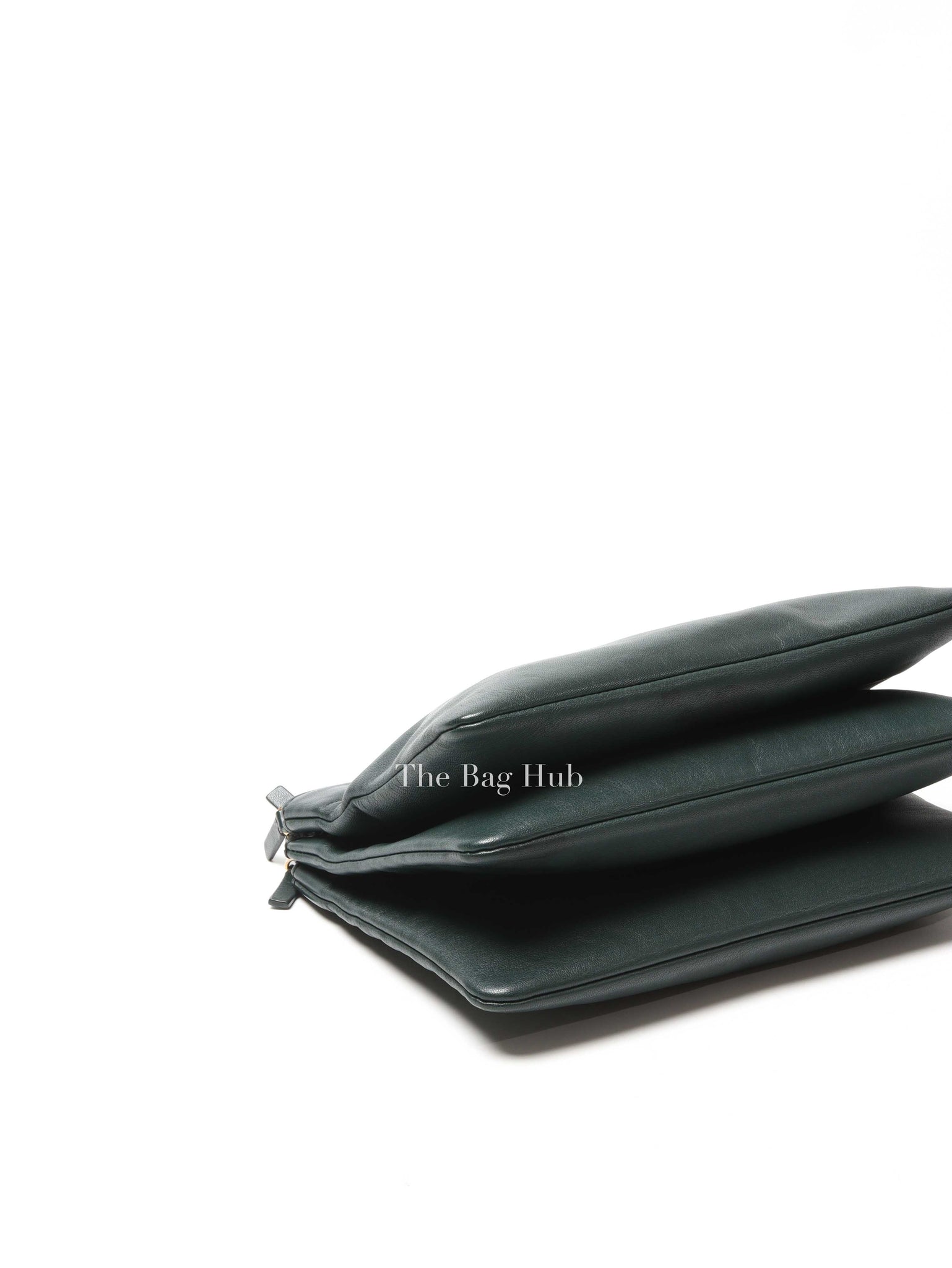 Celine Dark Green Leather Trio Crossbody Bag