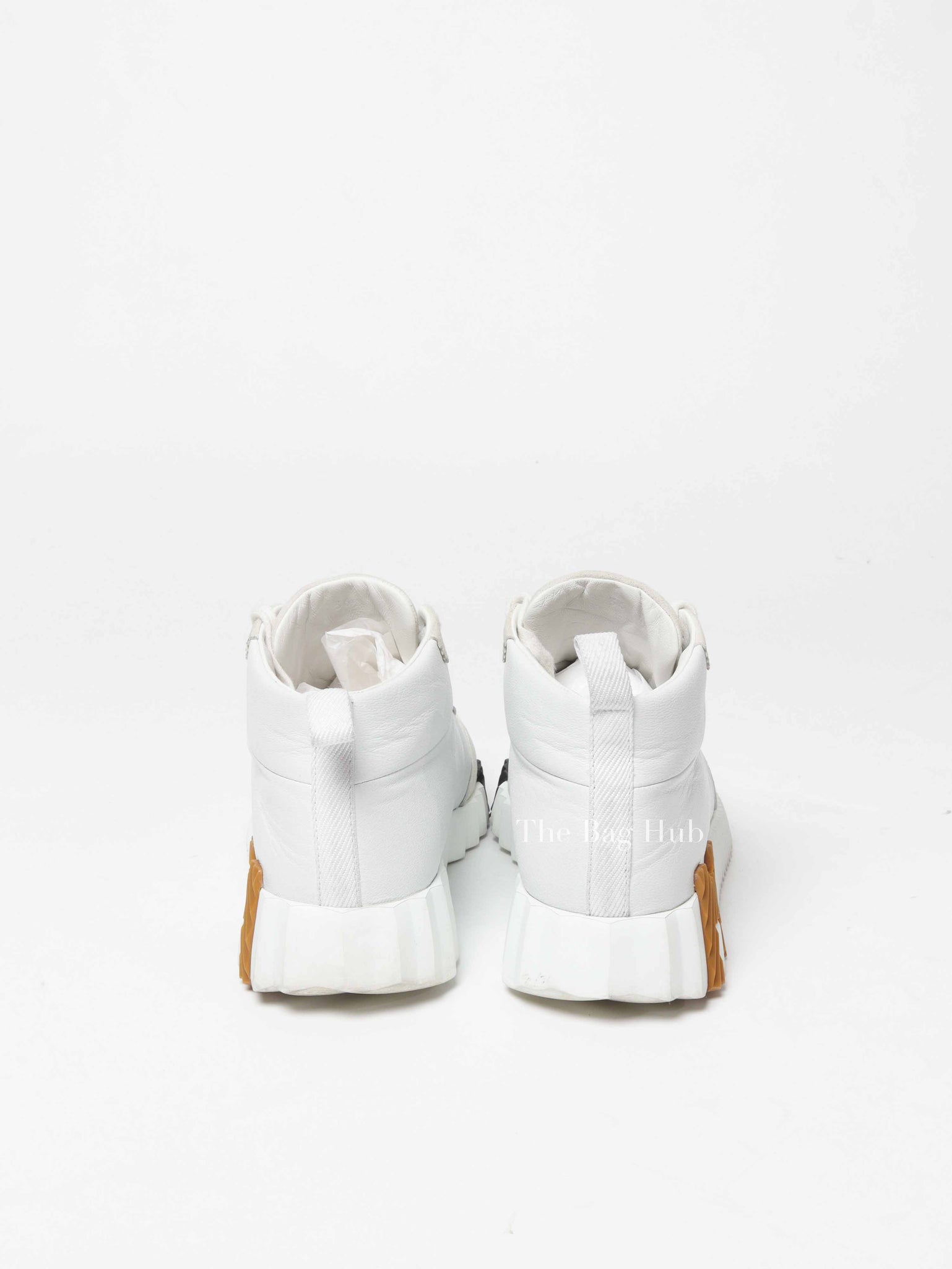 Hermes Blanc Leather Hip Hop Top High Sneakers Size 36