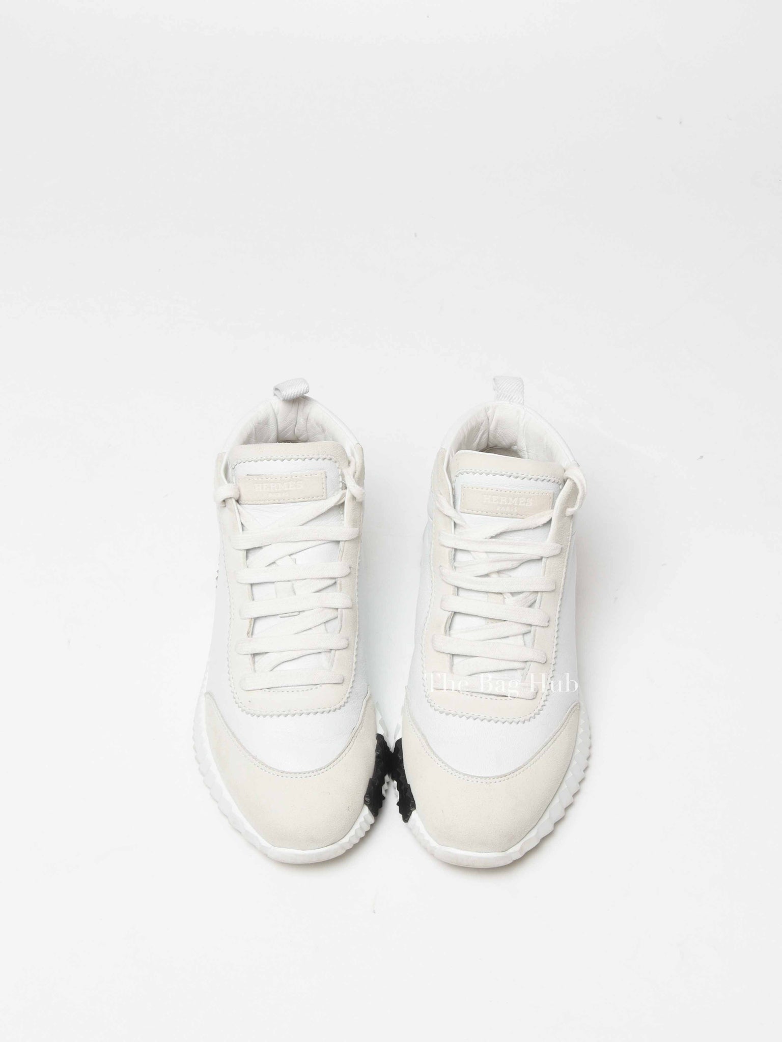 Hermes Blanc Leather Hip Hop Top High Sneakers Size 36