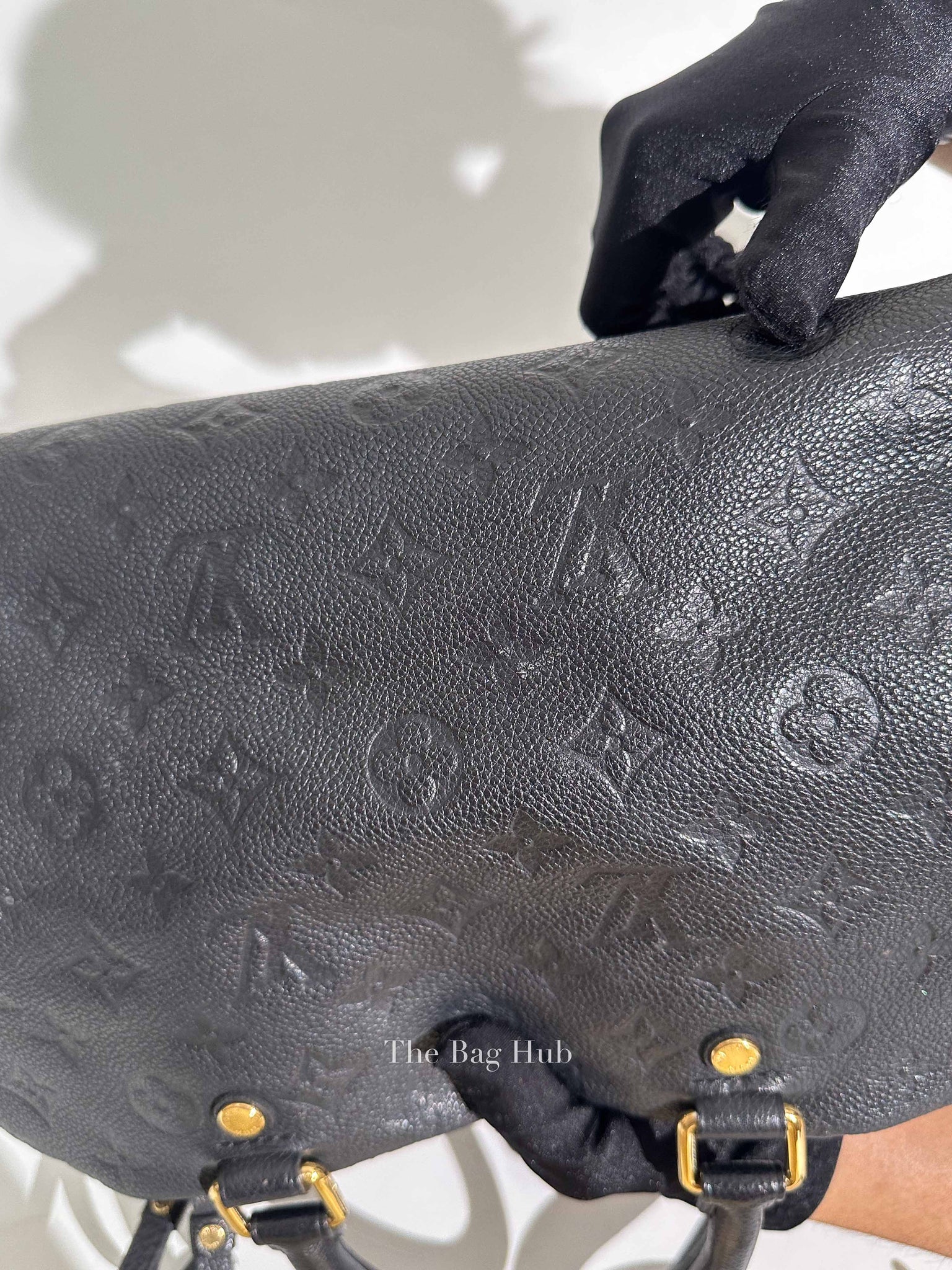 Louis Vuitton Black Monogram Empreinte Leather Speedy Bandouliere 30 Bag