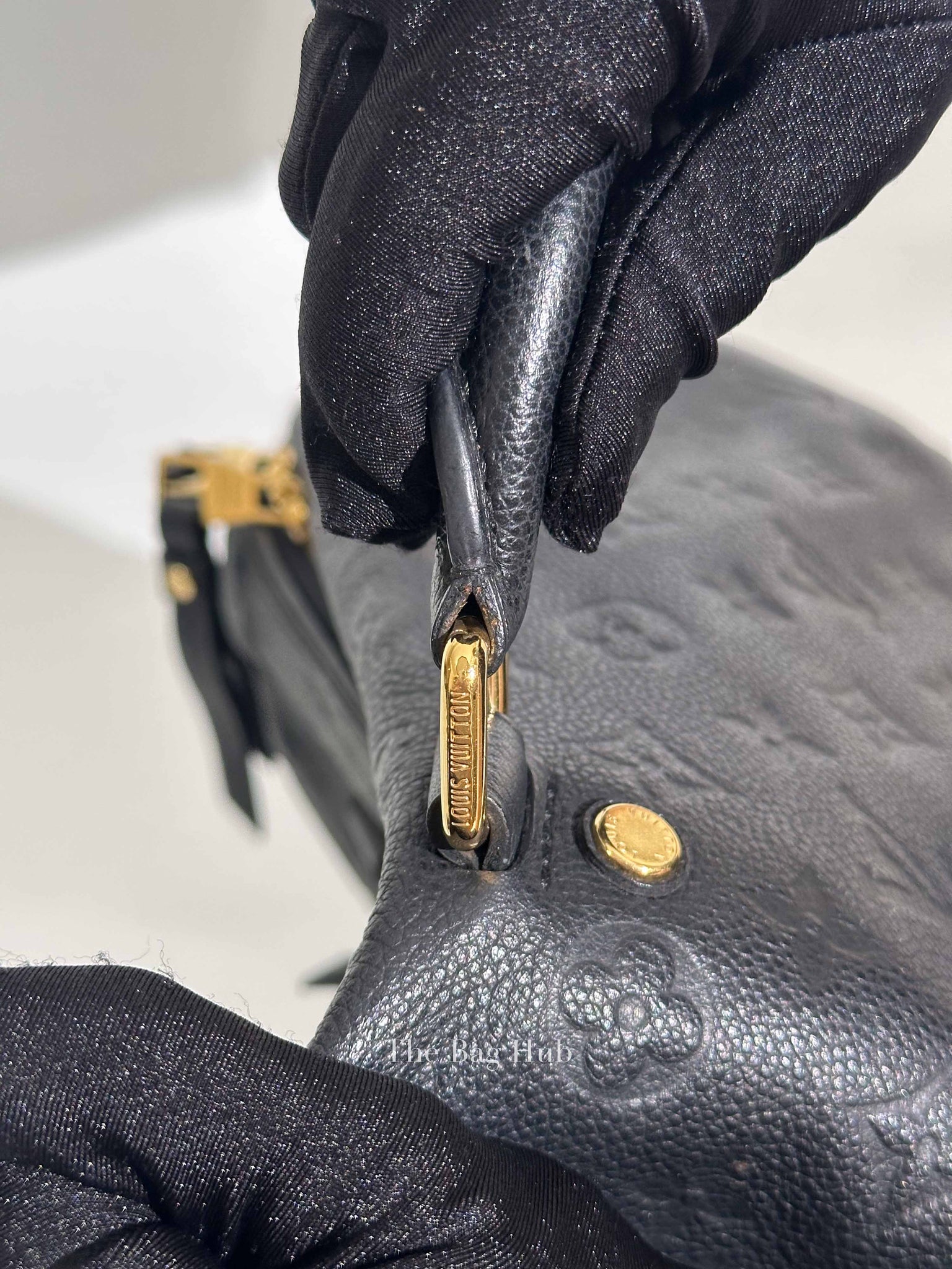 Louis Vuitton Black Monogram Empreinte Leather Speedy Bandouliere 30 Bag