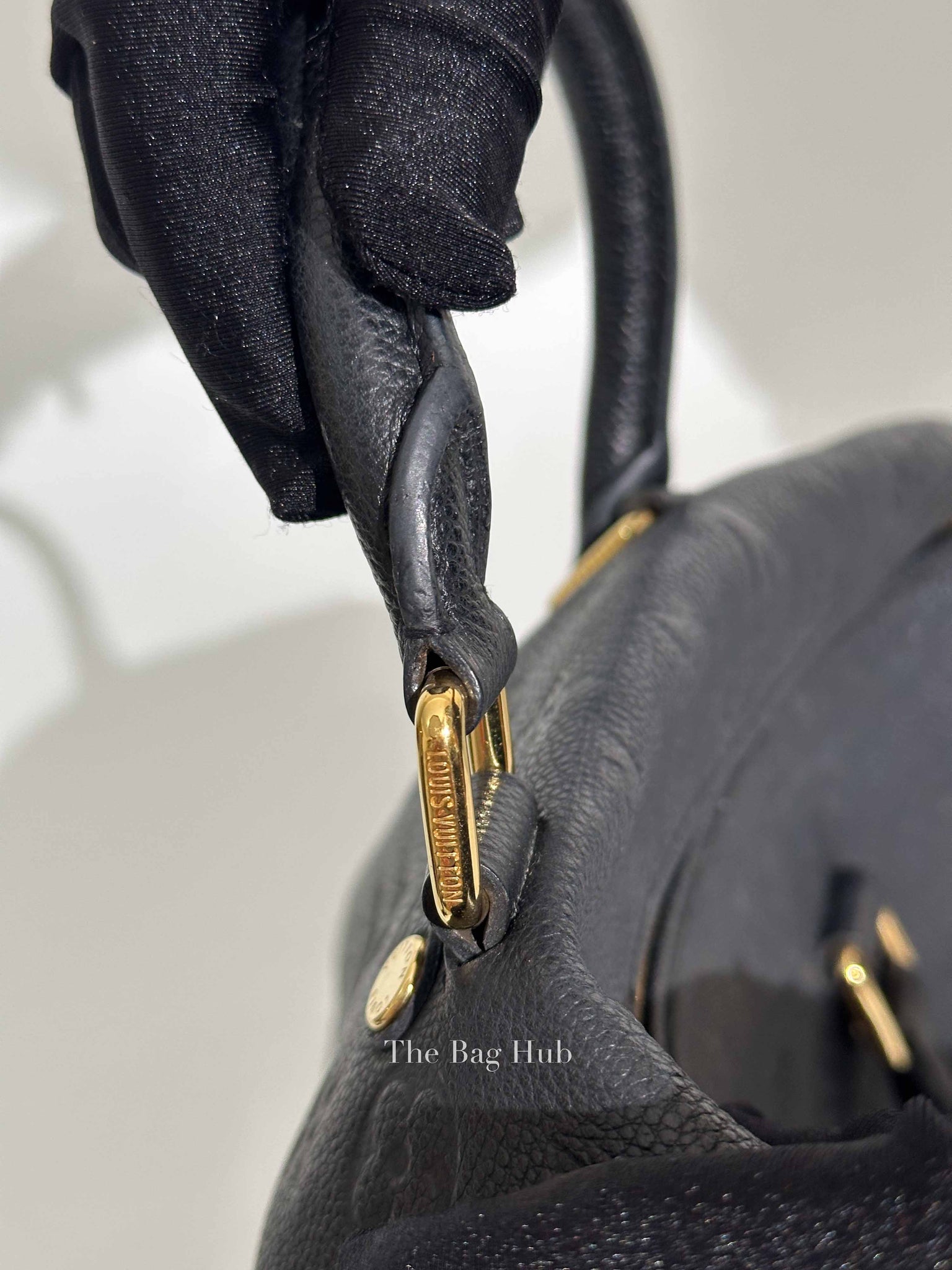 Louis Vuitton Black Monogram Empreinte Leather Speedy Bandouliere 30 Bag