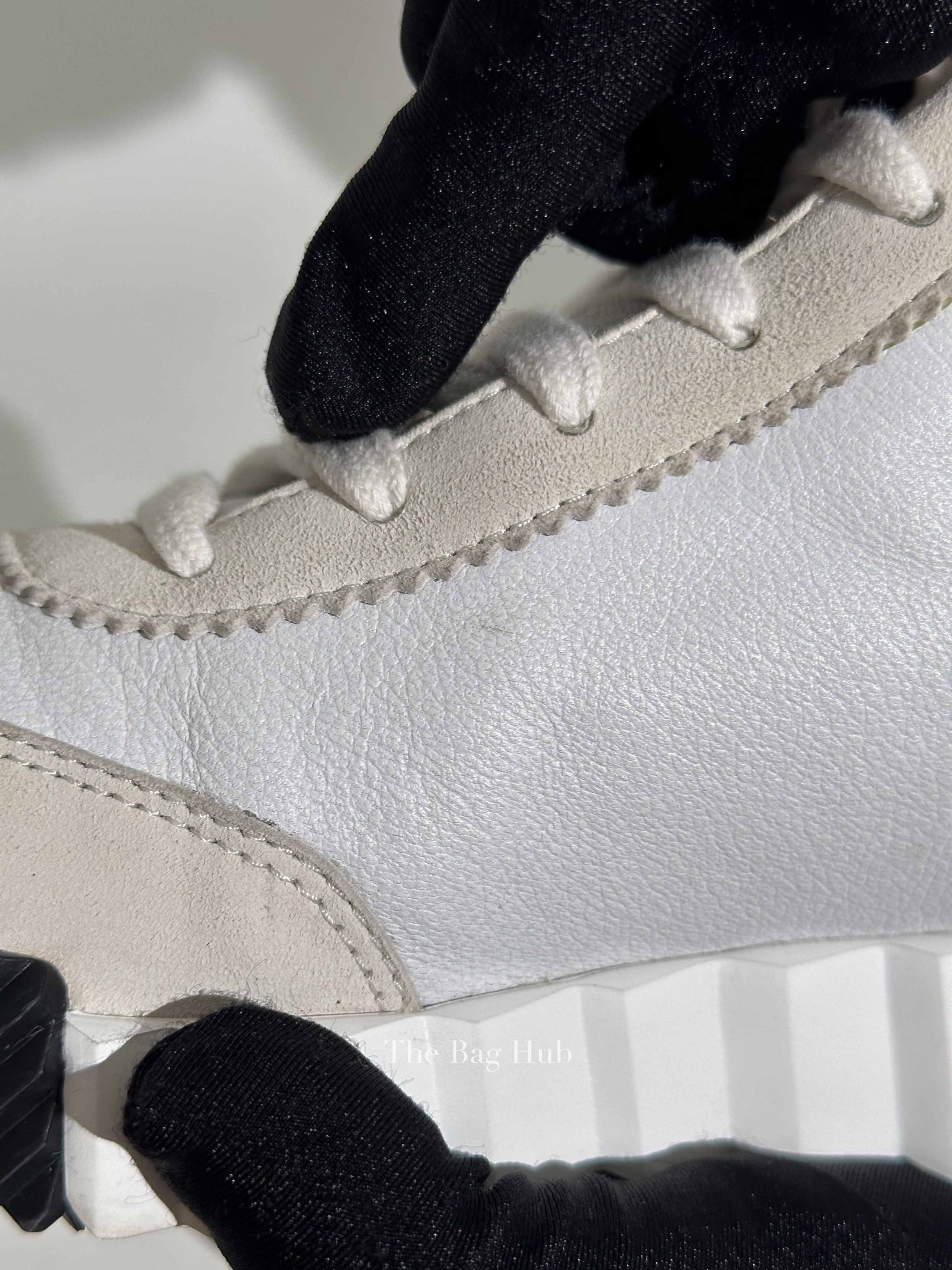 Hermes Blanc Leather Hip Hop Top High Sneakers Size 36